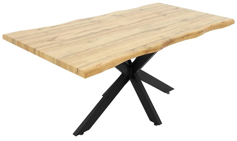 Tραπέζι Gilman pakoworld MDF sonoma-μαύρο 180x90x75εκ - 235-000022