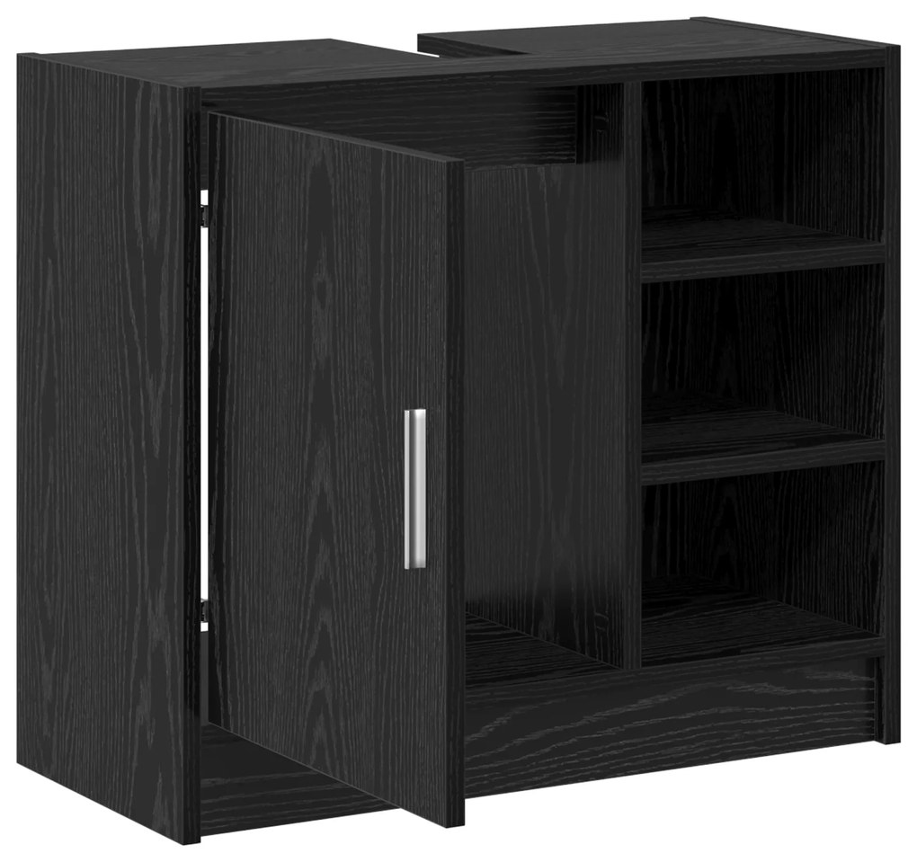 vidaXL Ντουλάπι Νιπτήρα  Μαύρη Βελανιδιά 63x29x55 εκ. Επεξεργασμένο Ξύλο