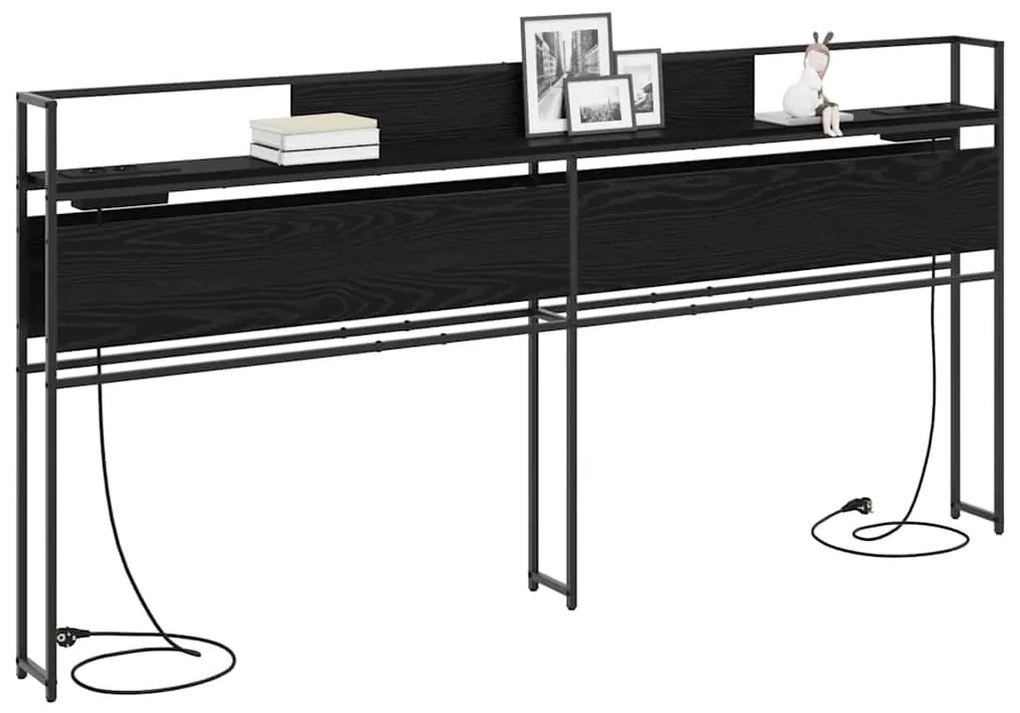 vidaXL Κεφαλάρι Αποθήκης Μαύρη δρυς 180 cm Επεξεργασμένο ξύλο