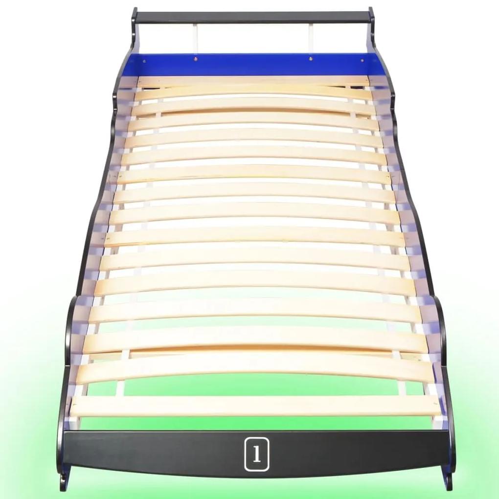 Κρεβάτι Παιδικό Αγωνιστικό Αυτοκίνητο με LED Μπλε 90 x 200 εκ. - Μπλε