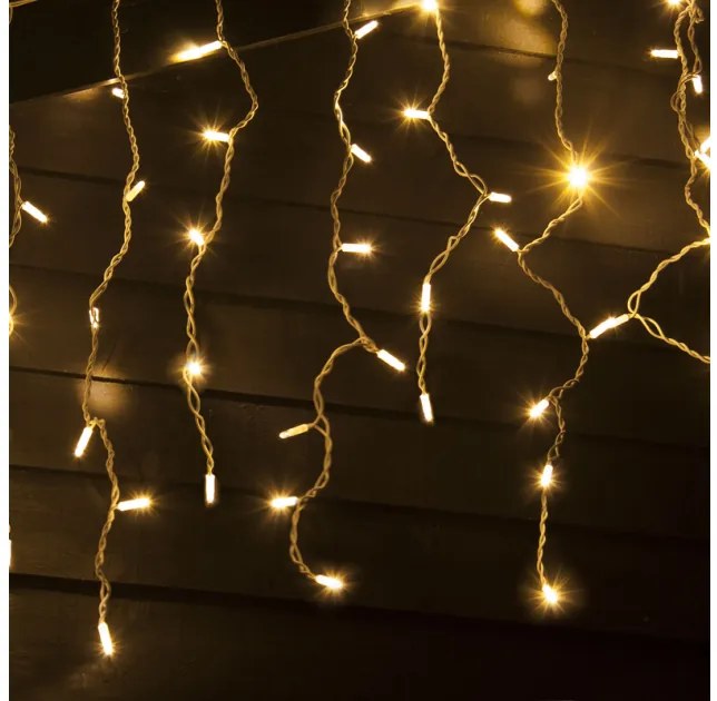 Λαμπάκια Σειρά 144 LED Κουρτίνα Λευκό Θερμό Φως Επεκτεινόμενα IP65 300x60cm 1,5μ Καλώδιο X081441414 ACA-X081441414-Λευκό X081441414