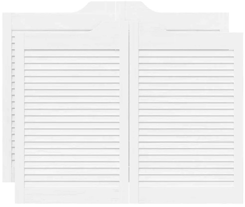 vidaXL Swing Doors Louvred Design 2 ζευγών Λευκό 80x100 cm