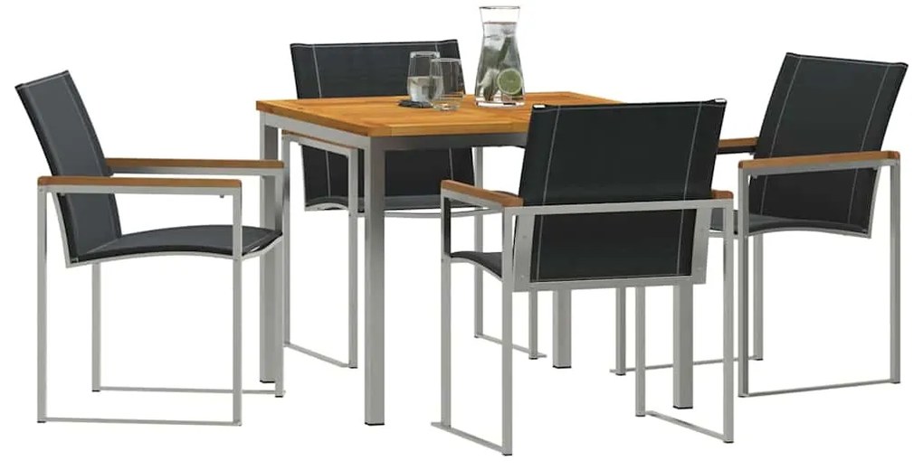 vidaXL Σέτ φαγητού για κήπο 5 pcs Σταθερό Ξύλο Ακακίας