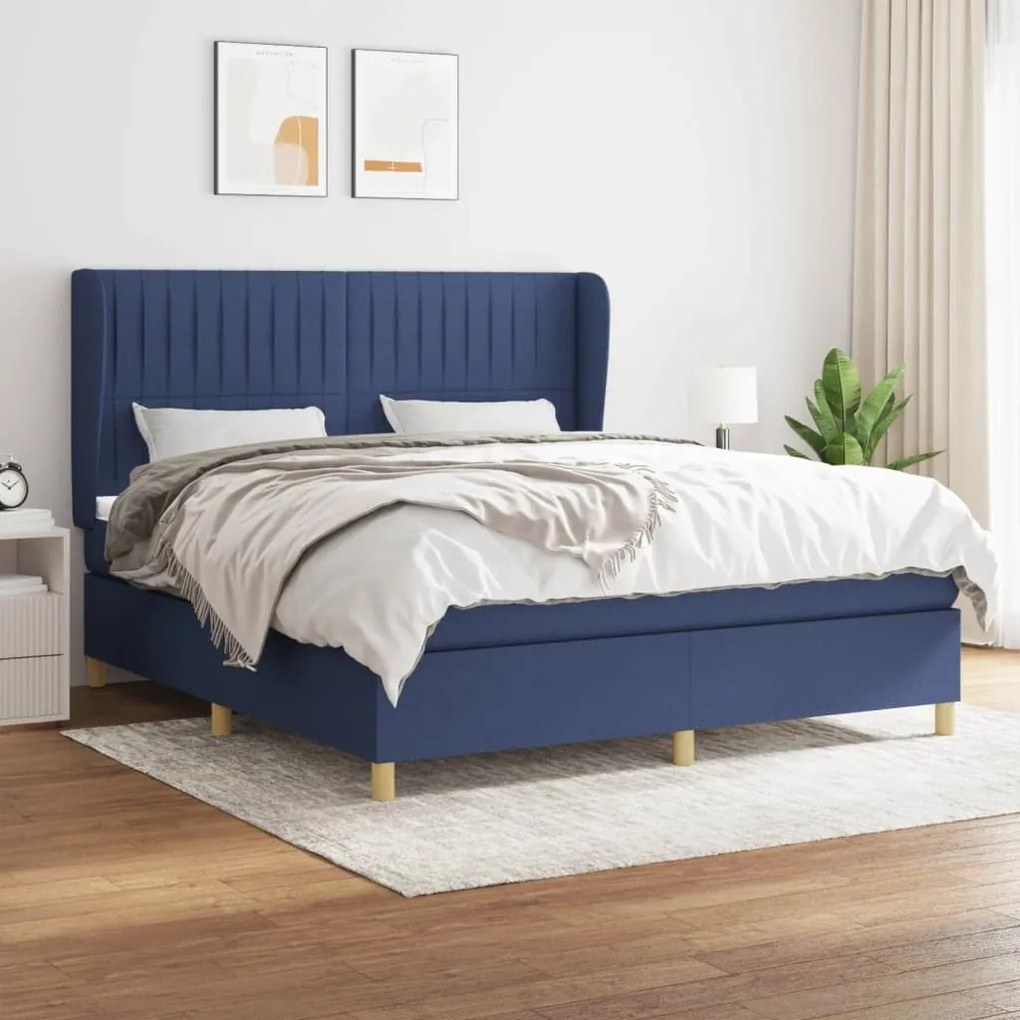 ΚΡΕΒΑΤΙ BOXSPRING ΜΕ ΣΤΡΩΜΑ ΜΠΛΕ 180X200 ΕΚ. ΥΦΑΣΜΑΤΙΝΟ 3128707