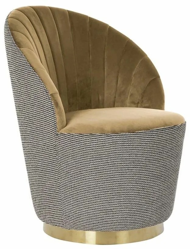 Πολυθρόνα DKD Home Decor Μαύρο Καφέ πολυεστέρας Μουστάρδα (69 x 66 x 85 cm)