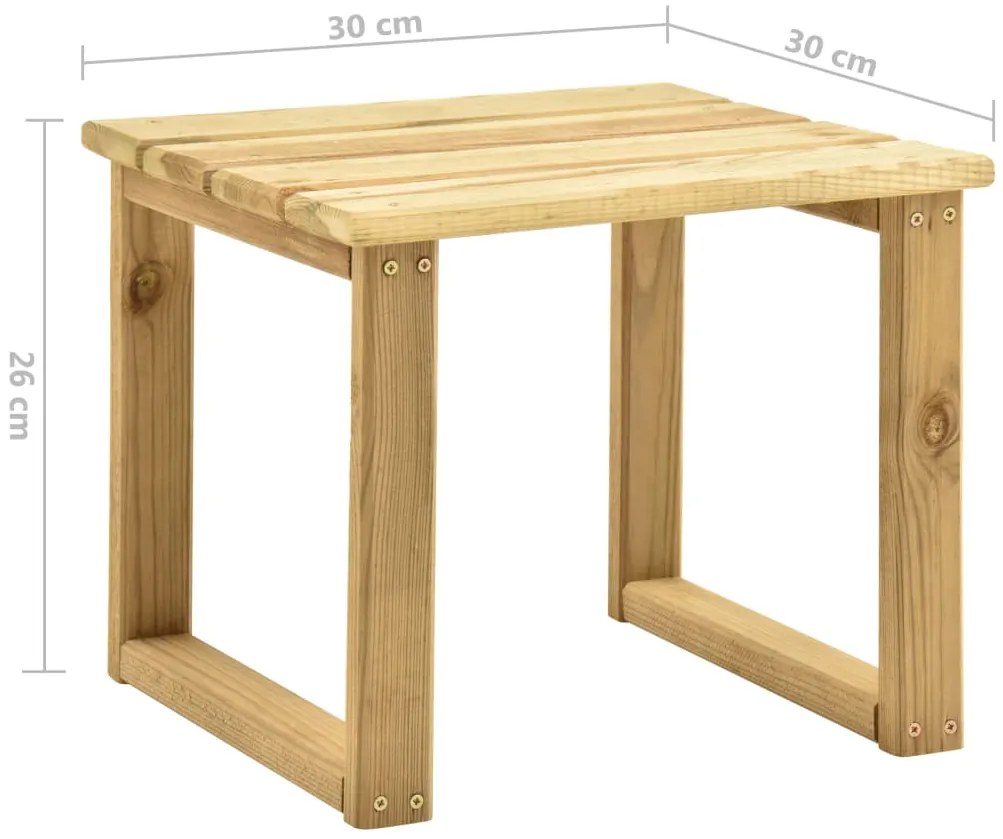 vidaXL Τραπέζι Ξαπλώστρας 30 x 30 x 26 εκ. Εμποτισμένο Ξύλο Πεύκου
