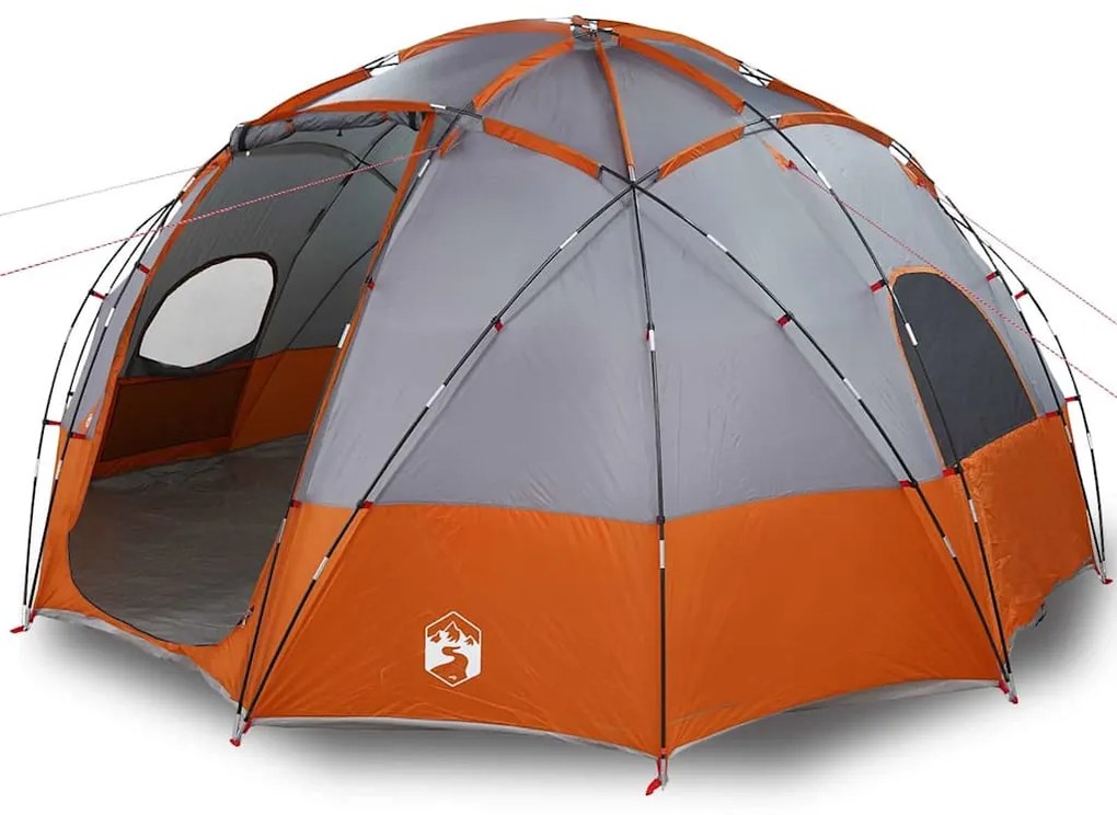 vidaXL Σκηνή Camping με στέγη Γκρι και πορτοκαλί 475 x 475 x 235 εκ.