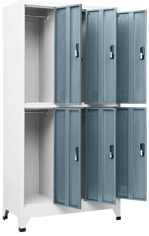 vidaXL Φοριαμός Ανοιχτό Γκρι &amp; Σκούρο Γκρι 90 x 45 x 180 εκ. Ατσάλινος
