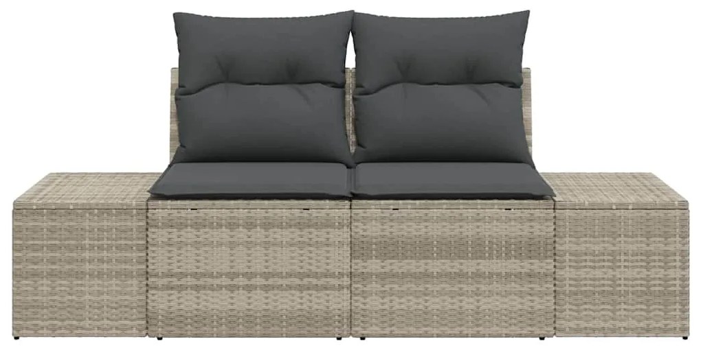 vidaXL Καναπές Κήπου με μαξιλάρι Γκρι 123 x 62 x 69εκ συνθετικό ρατάν