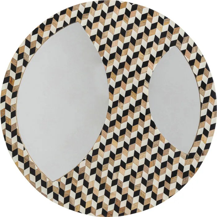 Καθρέφτης Τοίχου Tahiti Καφέ/Μαύρος/Λευκός 67x1,5x67 εκ. - Καφέ