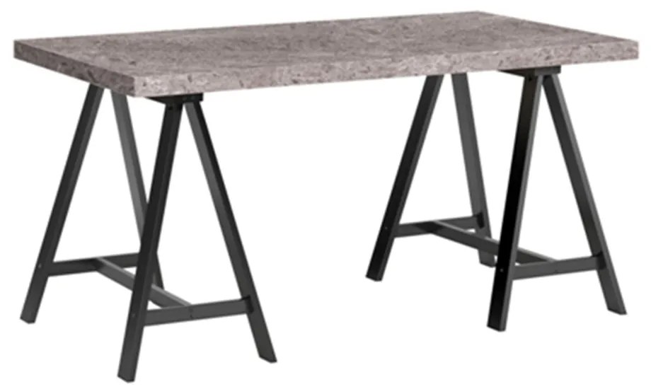 CAVALLETTO ΓΡΑΦΕΙΟ CEMENT ΜΑΥΡΟ 140x75x74