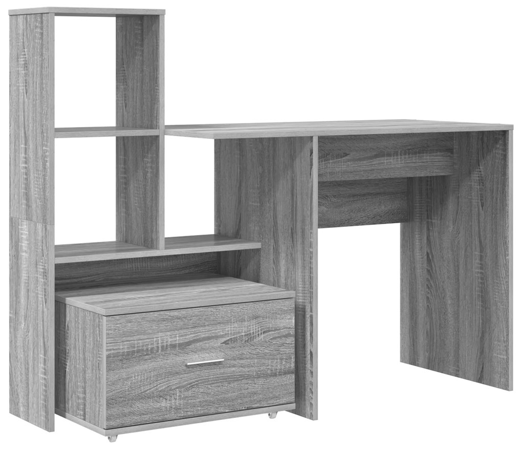 vidaXL Γραφείο Γκρι sonoma 131.5 x 50 x 106.5 εκ. Επεξεργασμένο ξύλο