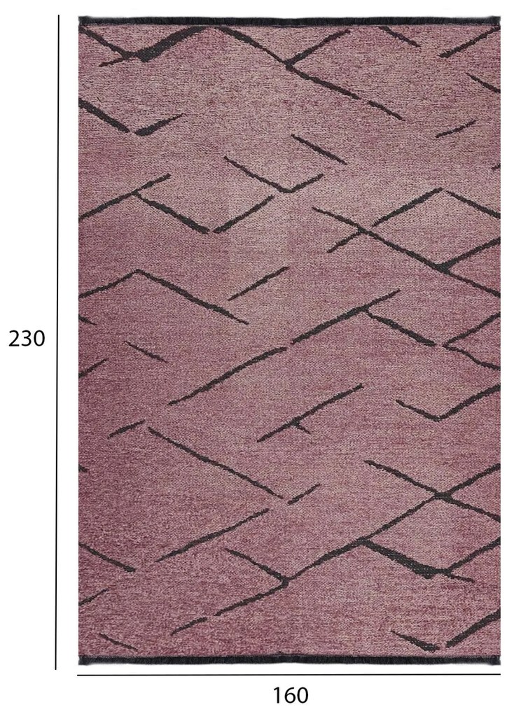 Χαλί σαλονιού CALLISTO C7674.06 με Κρόσια Σάπιο Μήλο-Μαύρο 160x230 εκ. 160x230x1 εκ.