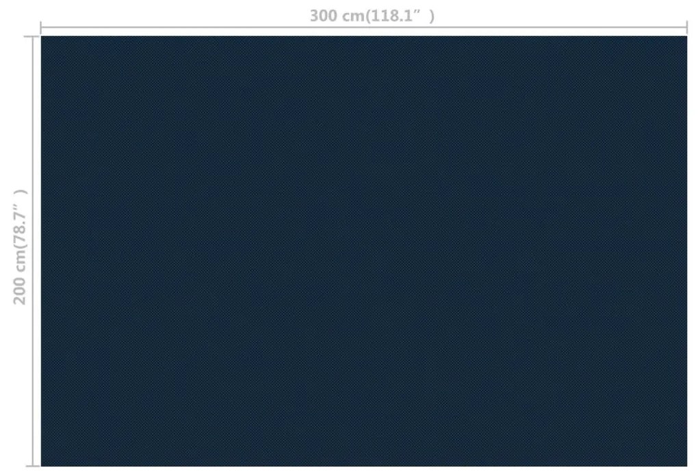 Κάλυμμα Πισίνας Ηλιακό Μαύρο/Μπλε 300x200 εκ. από Πολυαιθυλένιο - Μαύρο