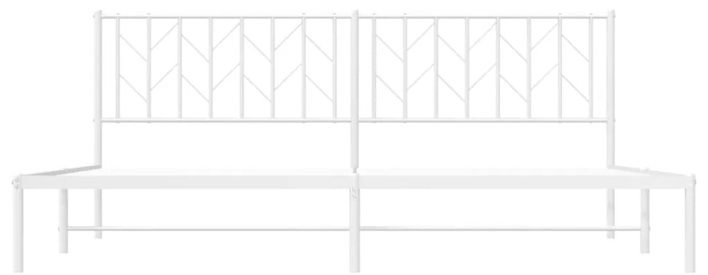 vidaXL Πλαίσιο Κρεβατιού με Κεφαλάρι Λευκό 200 x 200 εκ. Μεταλλικό