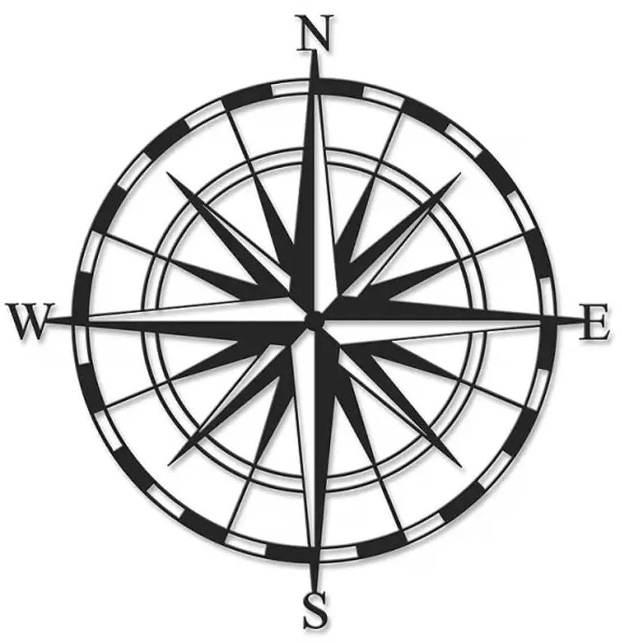 Διακοσμητικό Τοίχου Compass 214239 45x3x45cm Black Megapap Μέταλλο