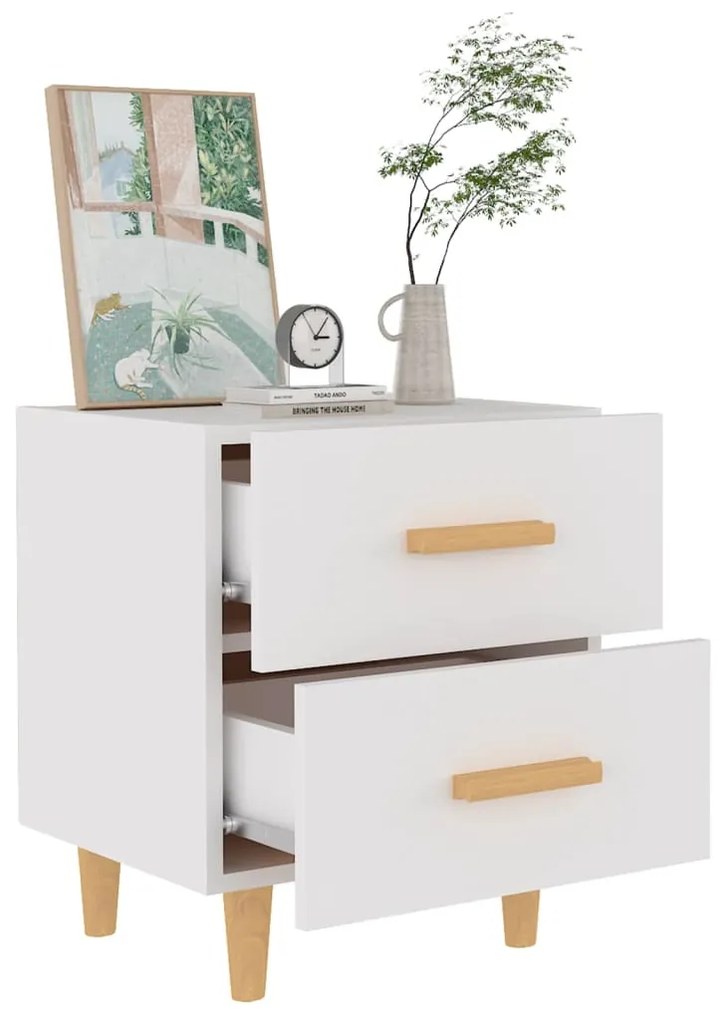vidaXL Κομοδίνα 2 τεμ. Λευκά 40 x 35 x 47,5 εκ.