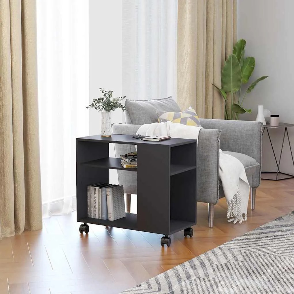 vidaXL Τραπέζι Βοηθητικό Γκρι 70 x 35 x 55 εκ. από Επεξεργασμένο Ξύλο