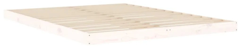 Πλαίσιο Κρεβατιού Λευκό 150x200 εκ. Μασίφ Ξύλο Πεύκου King Size - Λευκό