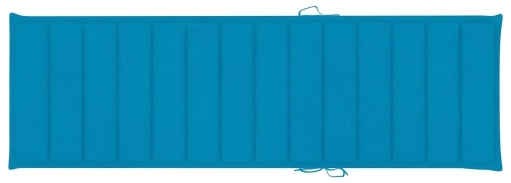 vidaXL Ξαπλώστρα Διπλή Εμποτισμένο Ξύλο Πεύκου & Μπλε Μαξιλάρια