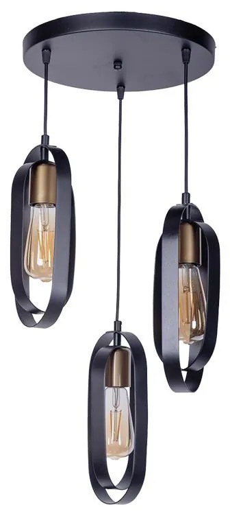 Tahmno three-light ceiling lamp black 30x3x31cm 30x3x31 εκ.