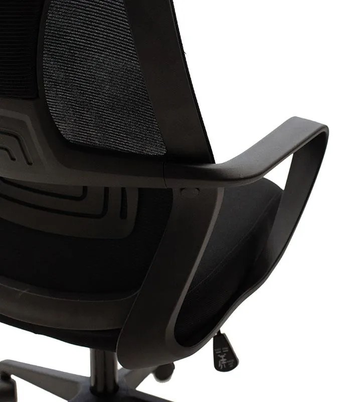 Καρέκλα γραφείου διευθυντή Dolphin με ύφασμα mesh χρώμα μαύρο 65.5x64x117 εκ.