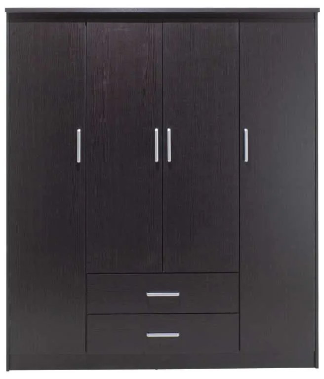 Ντουλάπα ρούχων τετράφυλλη OLYMPUS pakoworld χρώμα wenge 159x57x183εκ