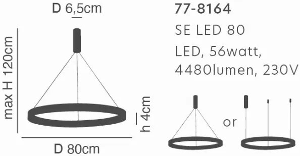 Γραμμικό Φωτιστικό SE LED 80 AMARYLIS PENDANT CHROME Γ5 - 51W - 100W - 77-8164