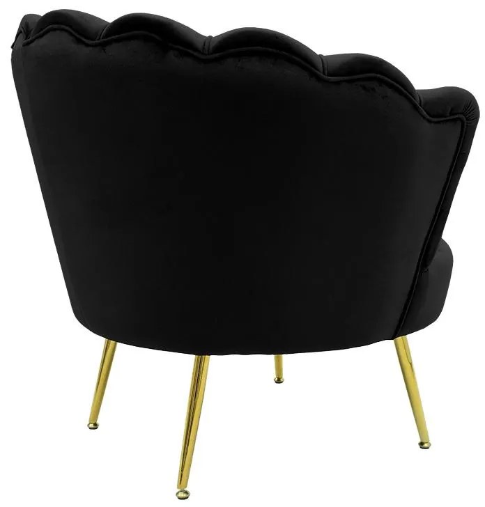 Πολυθρόνα Daimon βελούδο μαύρο-χρυσό 79x74x78εκ 79x74x78 εκ.
