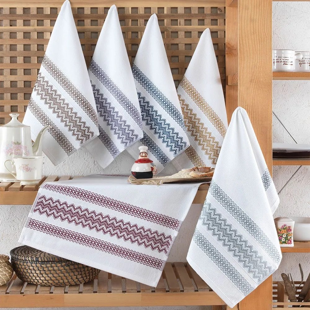 Πετσέτες Κουζίνας Efesto 321SHS1191 (Σετ 6τμχ) Multi L'Εssentiel Maison 40x60cm 100% Cotton
