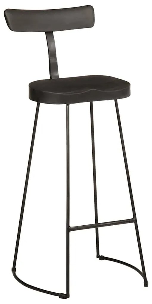 Bar Stools 2 τεμάχια Μαύρο 49x43x103 cm Στερεό ξύλο Mango 4013515