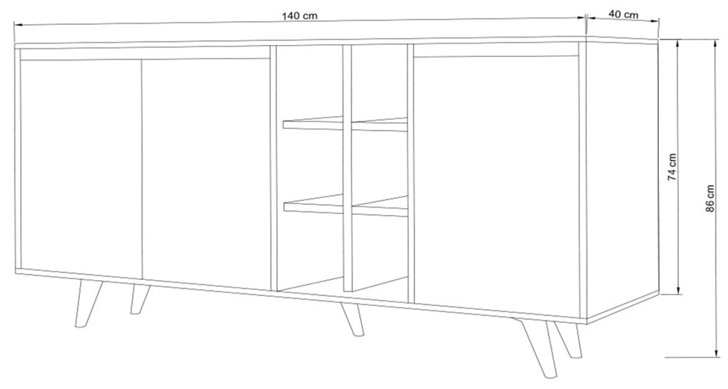 ΜΠΟΥΦΕΣ ΜΕΛΑΜΙΝΗΣ ΚΑΡΥΔΙ ΚΑΙ ΛΕΥΚΟ 140x40x86Yεκ.HM9432.02 - HM9432.02