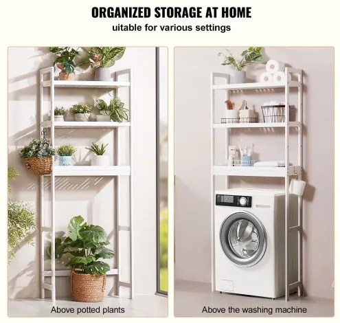VEVOR Over the Toilet Storage 3-Tier Bathroom Shelf Rack Space Saver Organizer