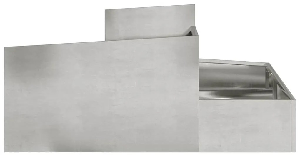 vidaXL Γλάστρα Κήπου Ασημί 100 x 100 x 50 cm Ανοξείδωτο ατσάλι