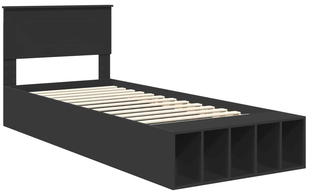 vidaXL Σκελετός Κρεβατιού Μαύρο 100 x 200 cm Επεξεργασμένο ξύλο