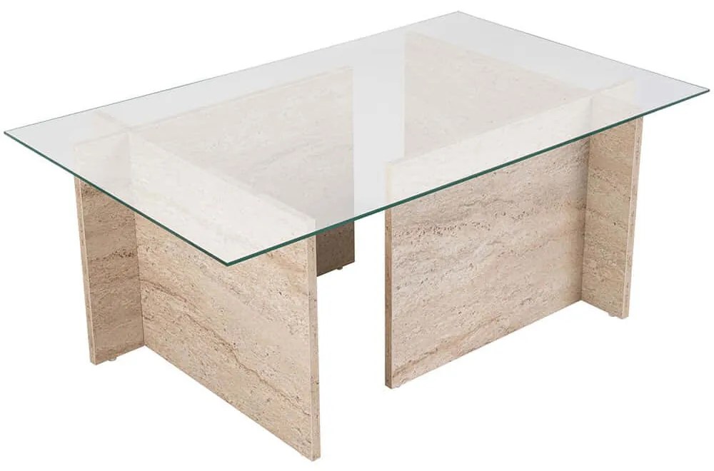 Τραπέζι Σαλονιού Vetrino 353NRD1102 105x65x40cm Travertine Beige