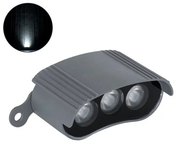 Κυρτό WallWasher για Φυτά 3W IP65 4500K Αλουμίνιο Γκρι 90688 Globostar-90688-Ανθρακί 90688