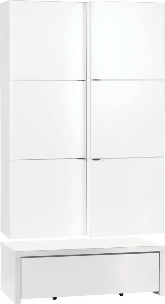 Βιβλιοθήκη Young κλειστή με συρτάρι-Λευκό-107 x 95 x 194 εκ. - 107.00Χ95.00Χ194.00cm