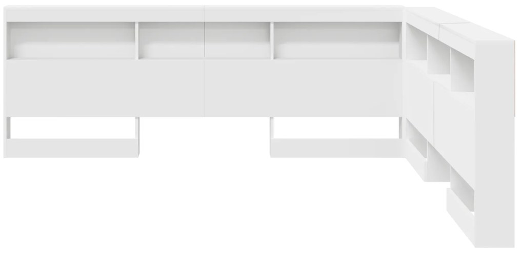 vidaXL Κεφαλάρι Αποθήκης με ράφι Λευκό 180 cm Επεξεργασμένο ξύλο