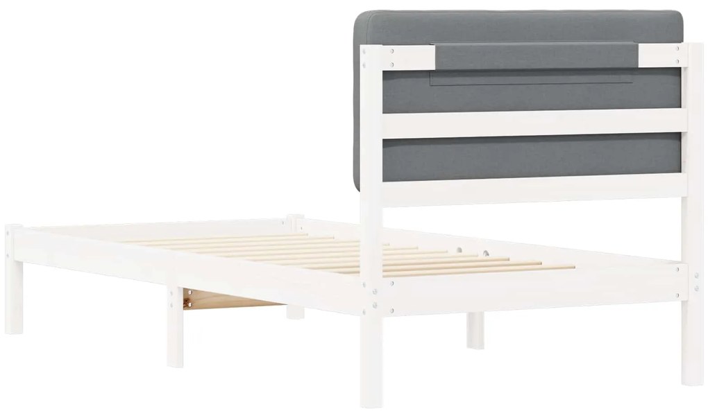 vidaXL Σκελετός Κρεβατιού με Επενδεδυμένο Κεφαλάρι Ανοιχτό γκρι