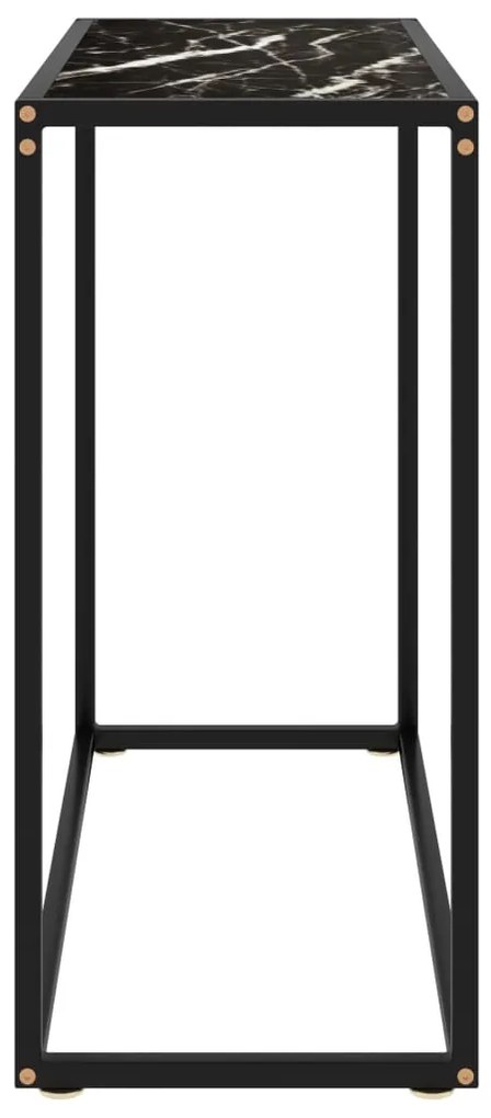 vidaXL Τραπέζι Κονσόλα Μαύρο 80 x 35 x 75 εκ. από Ψημένο Γυαλί