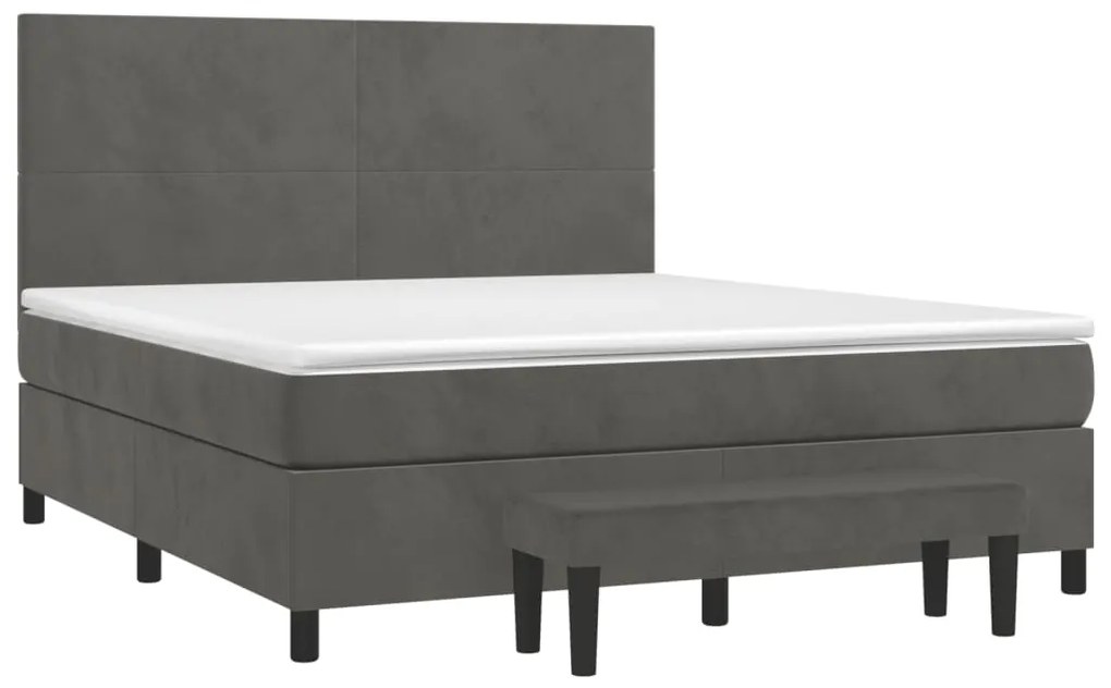 ΚΡΕΒΑΤΙ BOXSPRING ΜΕ ΣΤΡΩΜΑ ΣΚΟΥΡΟ ΓΚΡΙ 160X200 ΕΚ. ΒΕΛΟΥΔΙΝΟ 3137732