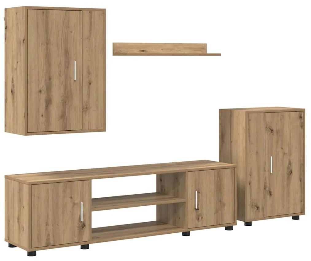 vidaXL Σετ 4 τεμαχίων για ντουλάπα τηλεόρασης 4 pcs artisan δρυς