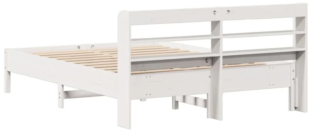 vidaXL Σκελετός Κρεβ. Χωρίς Στρώμα Λευκό 140x190 εκ Μασίφ Πεύκο