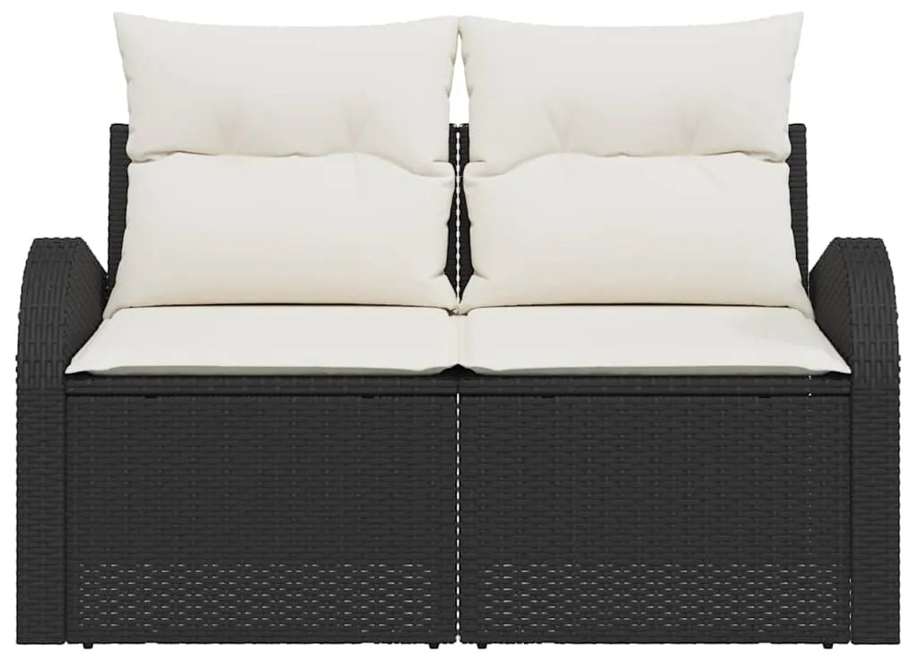 vidaXL Καναπές Κήπου Μαύρο 124 x 62 x 69cm συνθετικό ρατάν