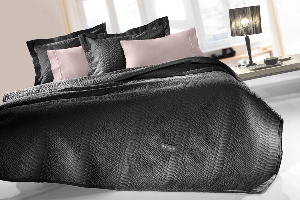 Κουβέρτα Με Μαξιλαροθήκη Microfiber Velvet Μονή Capsule Anthracite 160x220εκ. Guy Laroche