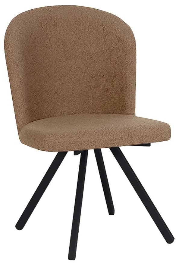 Καρέκλα Τραπεζαρίας BARKA Ύφασμα Μπουκλέ Καφέ 50x60x87εκ. 4αδα 50x60x87 εκ.