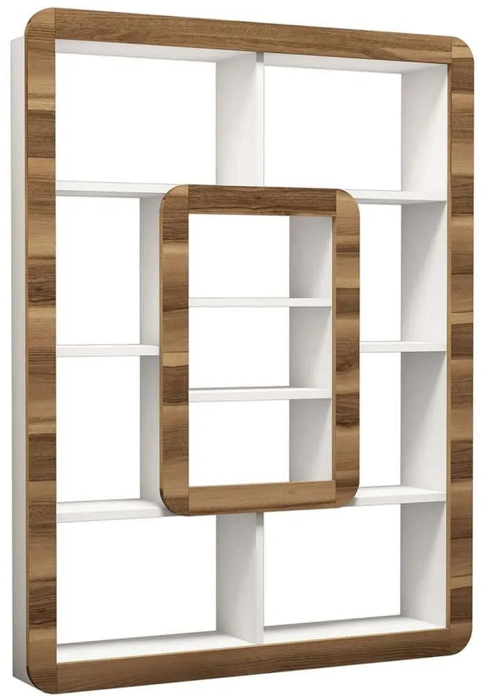 Βιβλιοθήκη Orkide 845HCT3623 108,4x21,8x140cm White-Walnut