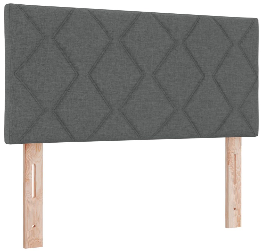 vidaXL Κρεβάτι Box Spring με Στρώμα Σκούρο Γκρι 90x200 εκ Ύφασμα