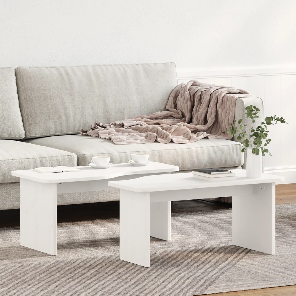 vidaXL Τραπεζάκι σαλονιού 2 pcs Λευκό 100 x 69 x 35.5 εκ